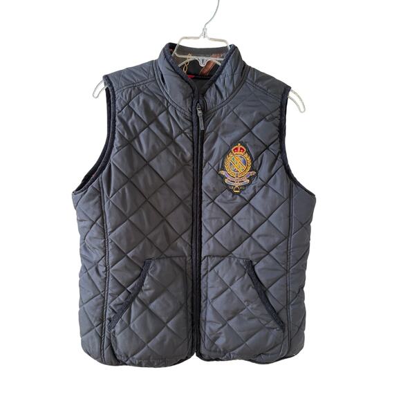 Lauren Ralph Lauren Vest Jacket Quilted Reversible Crest Equestrian Size L - Picture 2 of 6